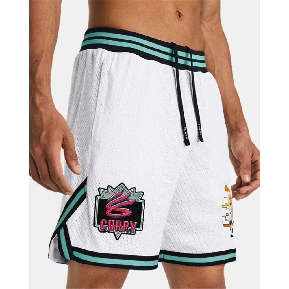 UNDER ARMOUR x Steph Curry NBA Jam Basketball Shorts White Mens Sz 2XL *NEW* $90